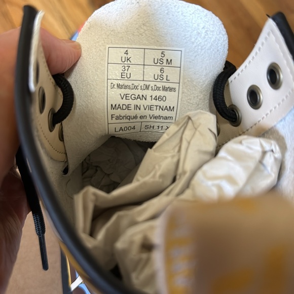 Dr. Martens Vegan 1460 Retro Ray Kemble Boot Parchment Beige 6 - Picture 13 of 13
